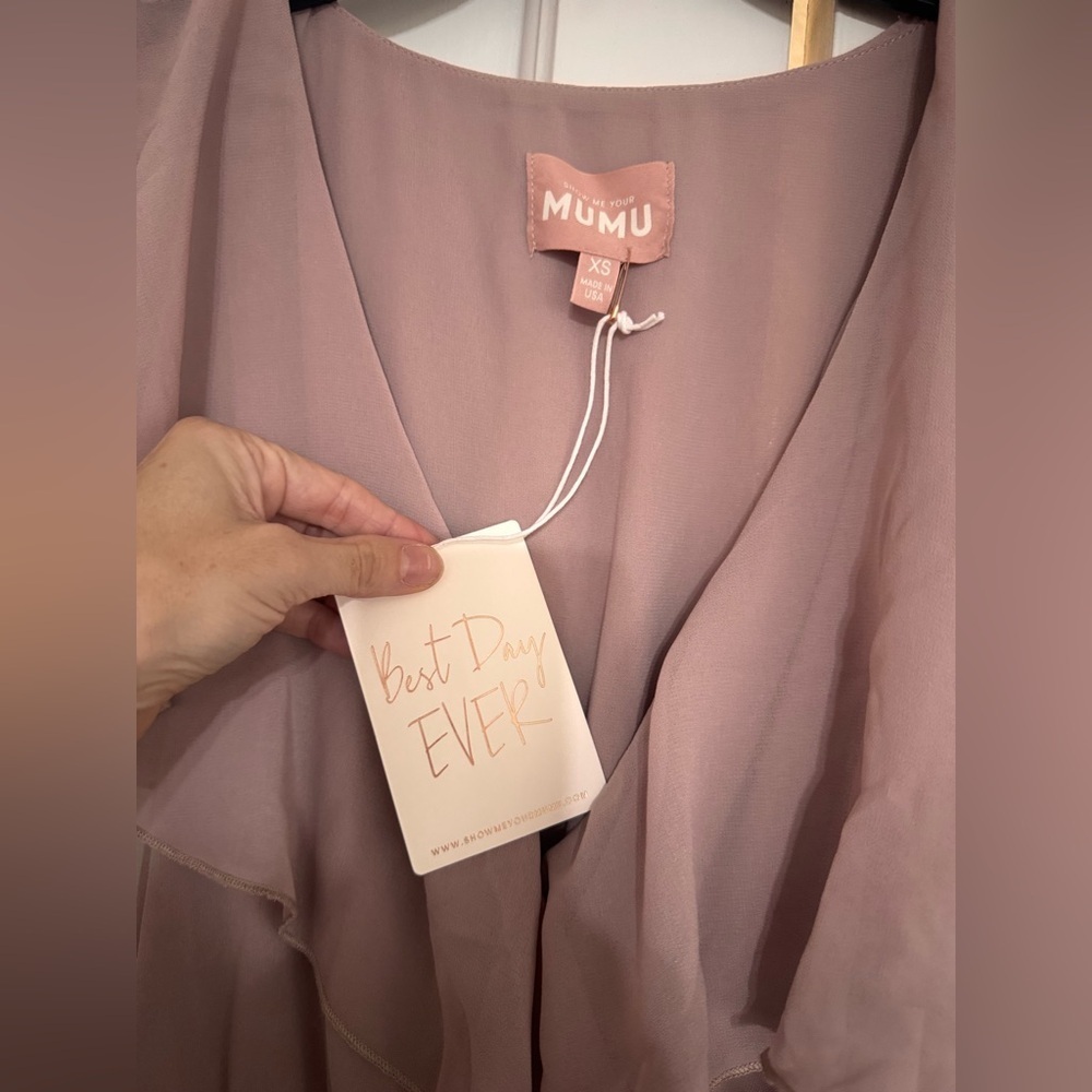 Show Me Your MuMu Jess Ruffle Midi Dress in Soft Beige - Picture 7 of 7